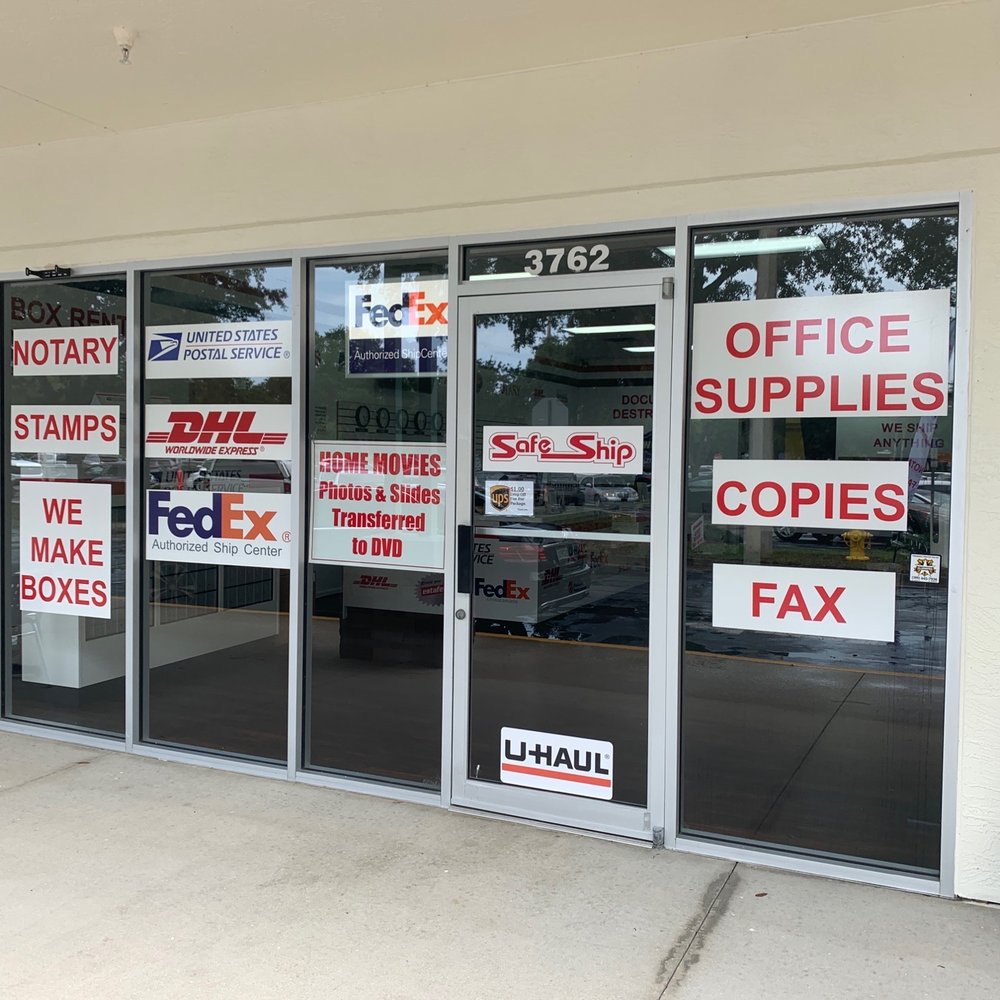 Safe Ship - USPS, FedEx, DHL, Copies, Shipping supplies, Boxes, Notary, Fax, Scan to email, Notary, Uhaul. - Shipping Centers Near Me - Ormond Beach, Florida