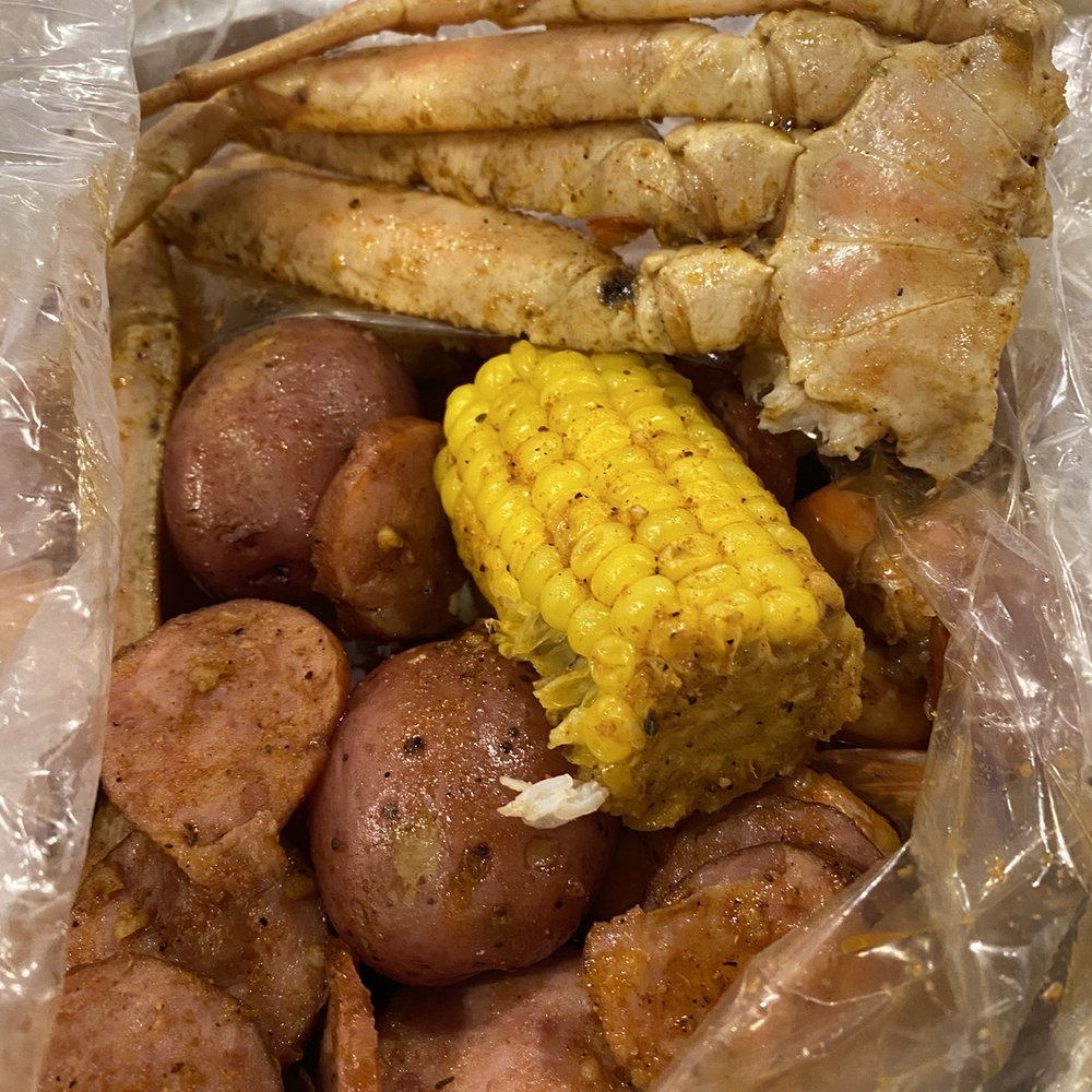Crafty Crab - Half shrimp and half crab legs with corn, potatoes, and sausages. - Cajun/Creole Near Me - District Heights, Maryland Crafty Crab - Half shrimp and half crab legs with corn, potatoes, and sausages. - Cajun/Creole Near Me - District Heights, Maryland