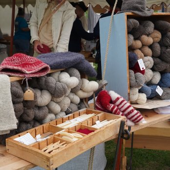 William Booth Draper - A selection of knitting yarns & finished knit goods on display at Wm. Booth, Draper. - Fabric Stores Near Me - Lake Geneva, Wisconsin