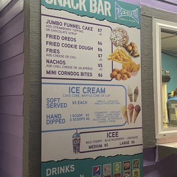 Free Fall Thrill Park Snack Bar - menu - Ice Cream & Frozen Yogurt Near Me - Myrtle Beach, South Carolina