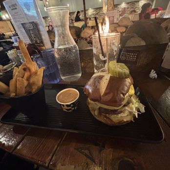 49th State Brewing - Denali - My Yak burger.  Great tastes and fries are tasty - Breweries Near Me - Healy, Alaska