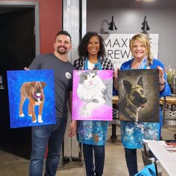 Paint your pet!  So special and so much fun.  You have to go to Pinot's Palette!