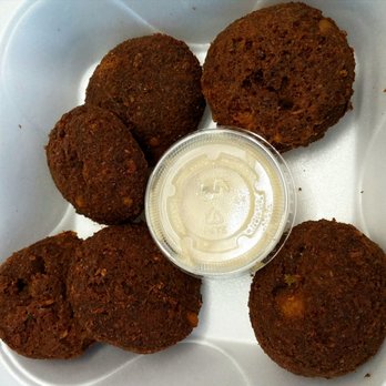Cedars Grill - Falafel Plate with Tahini Sauce $5.49 - thick patties & very tasty - Mediterranean Near Me - Saint Petersburg, Florida