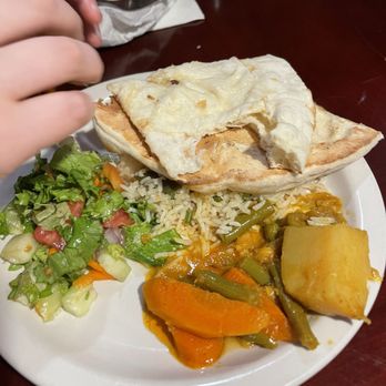 Ahmed Indian Restaurant OBT - Salad, veg curry and veg rice with some naan - Indian Near Me - Orlando, Florida Ahmed Indian Restaurant OBT - Salad, veg curry and veg rice with some naan - Indian Near Me - Orlando, Florida