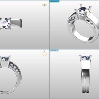 Zak's Jewelry - Our customer found three rings in our case that she liked, but wanted to combine aspects of each into one ring. Here is the cad design... - Jewelry Near Me - Cape Coral, Florida Zak's Jewelry - Our customer found three rings in our case that she liked, but wanted to combine aspects of each into one ring. Here is the cad design... - Jewelry Near Me - Cape Coral, Florida