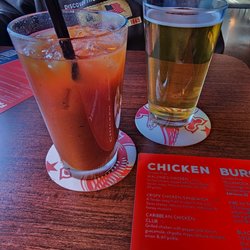 Malone's Ale House - Bloody Mary and beer.