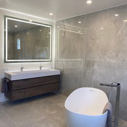 Max Floating Vanity in Gray Oak by Moreno Bath