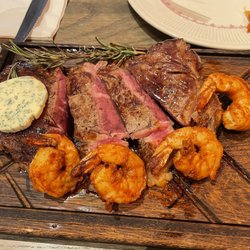 George's Local - Ribeye with blackened shrimp