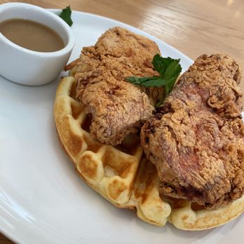 Flipper’s - Chicken over Waffles (the sauce was gass) - Pancakes Near Me - New York, New York Flipper’s - Chicken over Waffles (the sauce was gass) - Pancakes Near Me - New York, New York