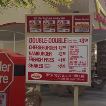 In-N-Out Burger - Drive thru menu. - Fast Food Near Me - Phoenix, Arizona In-N-Out Burger - Drive thru menu. - Fast Food Near Me - Phoenix, Arizona