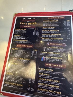 Menu photo 2 Outfield Bar Washington, DC, DC