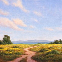 Waterhouse Gallery - "Ellwood Trail in Spring" 12 x 12 Oil by Ralph Waterhouse