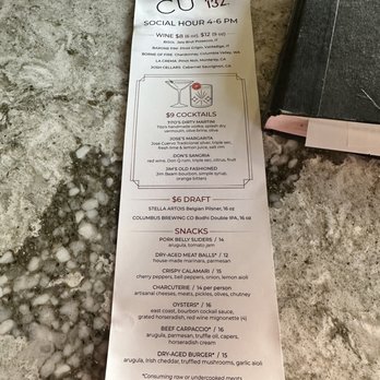 CUT132 - Happy Hour menu - Steakhouses Near Me - Columbus, Ohio