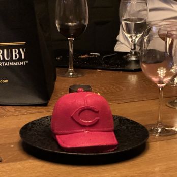 Jeff Ruby's Steakhouse - Cincinnati - The Reds cake. - Steakhouses Near Me - Cincinnati, Ohio Jeff Ruby's Steakhouse - Cincinnati - The Reds cake. - Steakhouses Near Me - Cincinnati, Ohio