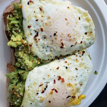Smashed Avocado Toast - Avocado toast with two eggs!! YUMMY!! - Food Stands Near Me