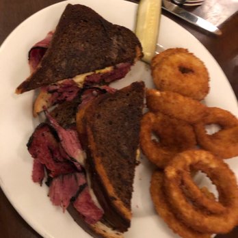 The Pechanga Cafe - Hot pastrami sandwich with onion rings - New American Near Me - Temecula, California The Pechanga Cafe - Hot pastrami sandwich with onion rings - New American Near Me - Temecula, California