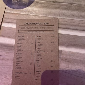 Jak Handroll - Menu - Japanese Near Me - Duluth, Georgia