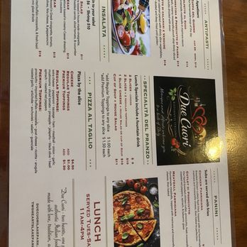 Due Cuori - Front menu - Italian Near Me - Lake Park, Florida Due Cuori - Front menu - Italian Near Me - Lake Park, Florida