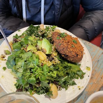 Sideboard - Lafayette - Fiesta bowl with veggie burger patty - Coffee & Tea Near Me - Lafayette, California