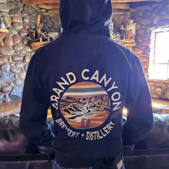 Grand Canyon Brewing + Distillery - One of the staff, while at work, still successfully models a hoodie - 10.25.2025 - American Near Me - Williams, Arizona