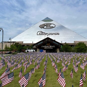 The Memphis Pyramid - Front entrance to The Pyramid salutes American hero's. - Shopping Centers Near Me - Memphis, Tennessee