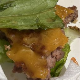 Burger with hair on the cheese