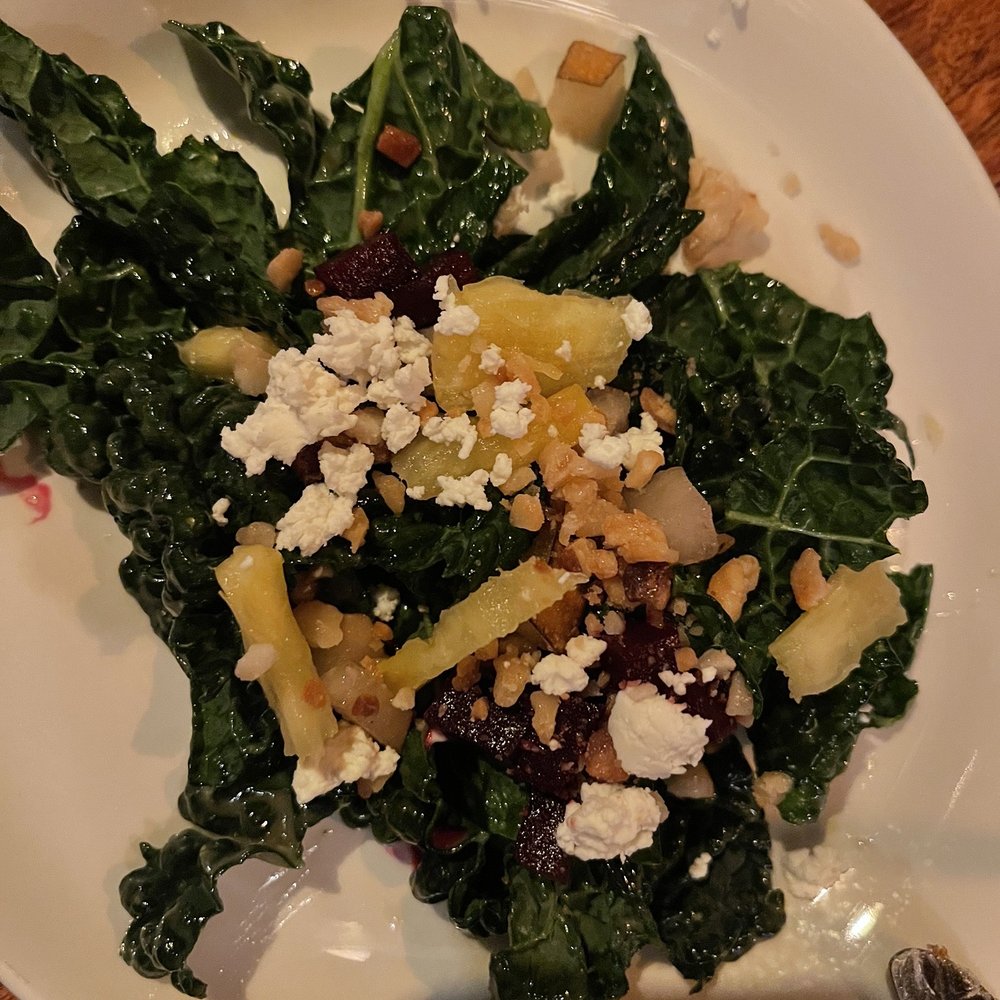 Keoki's Paradise - Kale salad split in half - Seafood Near Me - Koloa, Hawaii