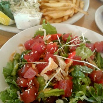 Brophy Bros - Fish and chips and a poke salad. - Seafood Near Me - Santa Barbara, California Brophy Bros - Fish and chips and a poke salad. - Seafood Near Me - Santa Barbara, California
