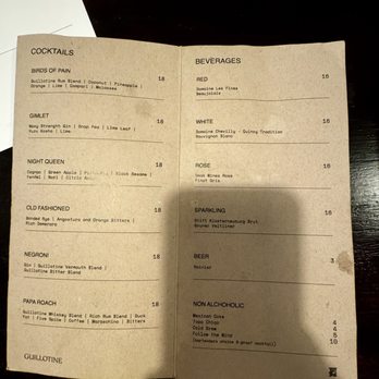 Guillotine - Cocktail menu - Cocktail Bars Near Me - Seattle, Washington