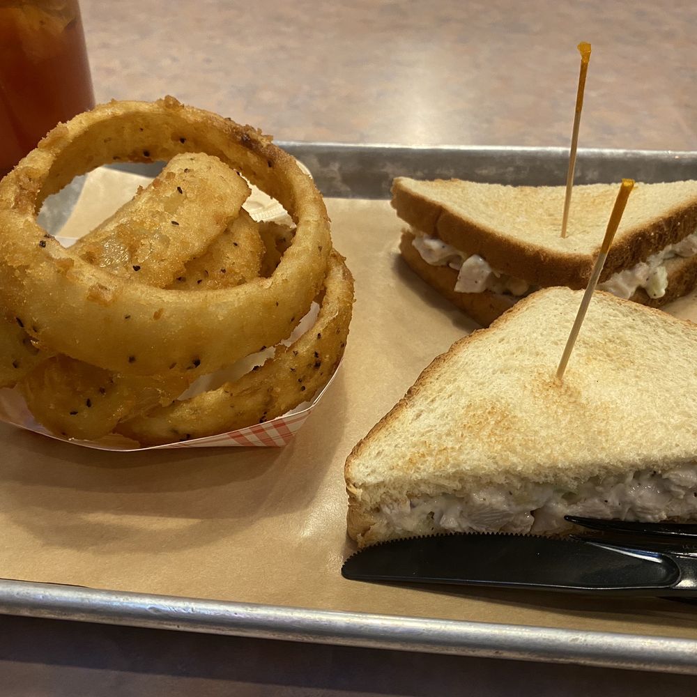 Waldo's Wings - Chicken salad sandwich and onion rings - Burgers Near Me - Winston Salem, North Carolina Waldo's Wings - Chicken salad sandwich and onion rings - Burgers Near Me - Winston Salem, North Carolina