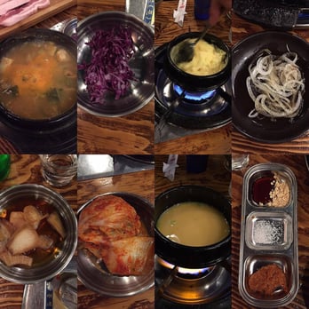 Jongro BBQ - Side dishes, steamed egg and bean paste soup - Korean Near Me - New York, New York Jongro BBQ - Side dishes, steamed egg and bean paste soup - Korean Near Me - New York, New York