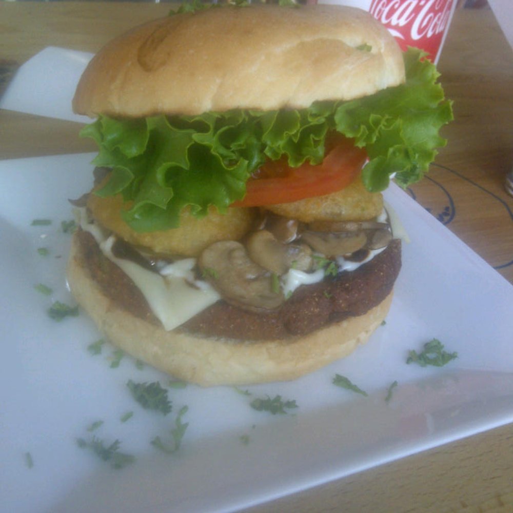The Burger Joint - Custom toppings on a veggie burger at Burger Joint. - Burgers Near Me - Edmonton, Alberta The Burger Joint - Custom toppings on a veggie burger at Burger Joint. - Burgers Near Me - Edmonton, Alberta
