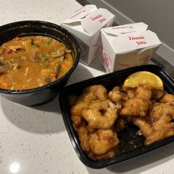 Panang Chicken & Orange Chicken - after I got my fill. Plenty of leftovers to enjoy tomorrow.