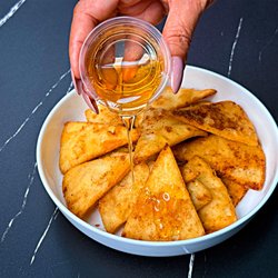 Cinnamon Sugar Pita Chips Served with Honey