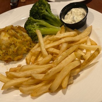 Fisherman's Inn Restaurant - One lump crab cake - zero filler! - Seafood Near Me - Grasonville, Maryland Fisherman's Inn Restaurant - One lump crab cake - zero filler! - Seafood Near Me - Grasonville, Maryland