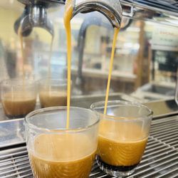 Auntie Em's Coffee and Pie - Double shots poured