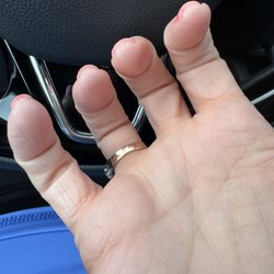 Lee's Nails Spa - It's difficult to capture the roughness of the edges by photo. My nails were significantly longer and oval shaped when I arrived.