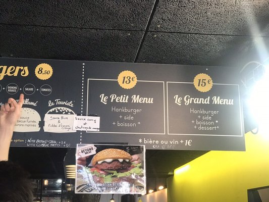 Menu photo 2 Hank Burger Paris Archives Paris, 75