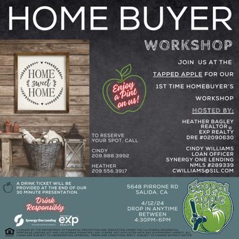 Heather Bagley - EXP Realty - Home Buyer Workshop at The Tapped Apple 4/12/24. 4:30pm to 6pm. Enjoy a pint on us! - Real Estate Agents Near Me