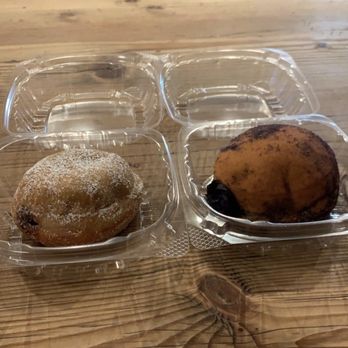 Dough - Nutella filled on the left, and the limited edition purple cheesecake filled on the right. - Desserts Near Me - New York, New York Dough - Nutella filled on the left, and the limited edition purple cheesecake filled on the right. - Desserts Near Me - New York, New York