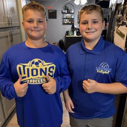 Willow and Layne - Lockport Lions gear!