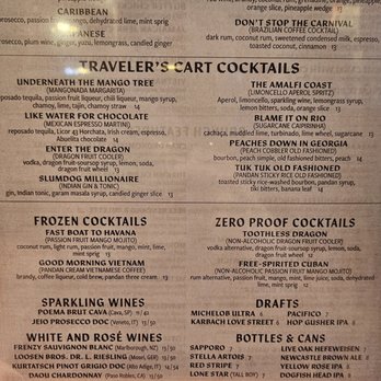 Traveler's Cart - Drinks Menu - Cocktail Bars Near Me - Houston, Texas