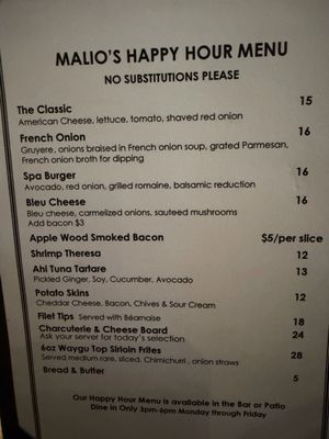 Menu photo 3 Malio's Prime Steakhouse Tampa, FL Menu photo 3 Malio's Prime Steakhouse Tampa, FL