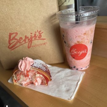 Benji's Bakery & Cafe - Strawberry boba slush strawberry shortcake croissant - Bakeries Near Me - Anchorage, Alaska