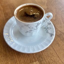 Turkish coffee with a little bit of sugar