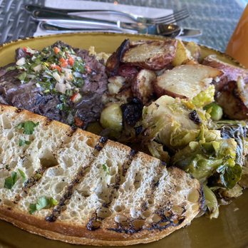 Urban Plates - Chimichurri beef Brussels and potatoes wedges - Salad Near Me - Pasadena, California Urban Plates - Chimichurri beef Brussels and potatoes wedges - Salad Near Me - Pasadena, California