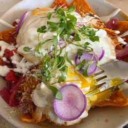 The chilaquiles, pretty but just mid The chilaquiles, pretty but just mid