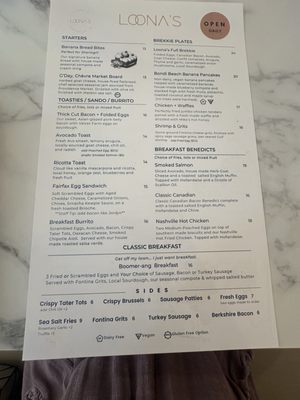 Menu photo 1 Loona's Cafe Huntsville, AL Menu photo 1 Loona's Cafe Huntsville, AL