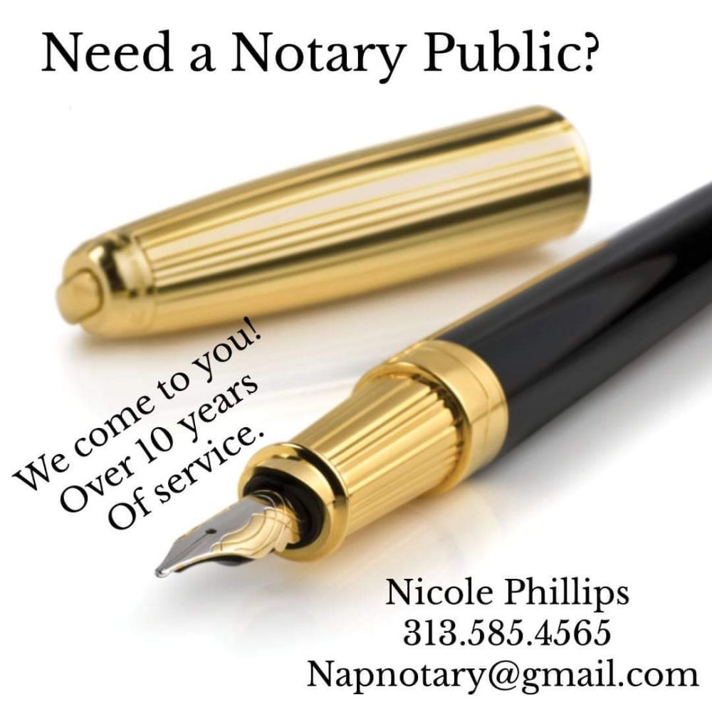 NAP MOBILE NOTARY SERVICES Updated April 2024 Detroit, Michigan