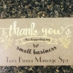 Tera Firma Massage Spa - Thanking  clients for visiting small businesses through the COVID-19 pandemic